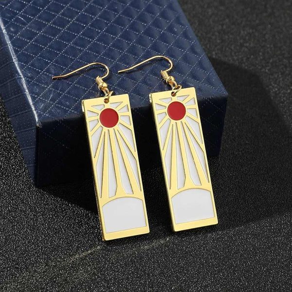 Blazing Hanafuda Earrings